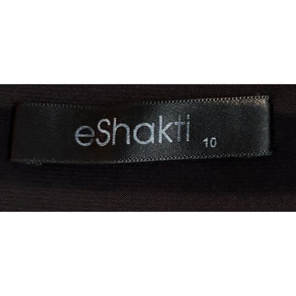 EShakti Black Tan Floral Sleeveless Embroidered A-Line Dress Size 10 - Picture 5 of 7